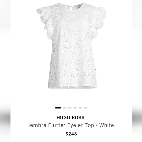*SOLD* NWT HUGO BOSS | Flutter Sleeve Top   (b) - Picture 2 of 3